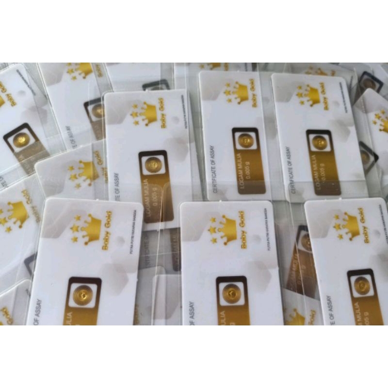 PROMO MICROGRAM 10 PCS EMAS MINI 0.005 GRAM LOGAM MULIA 24 KARAT ORIGINAL