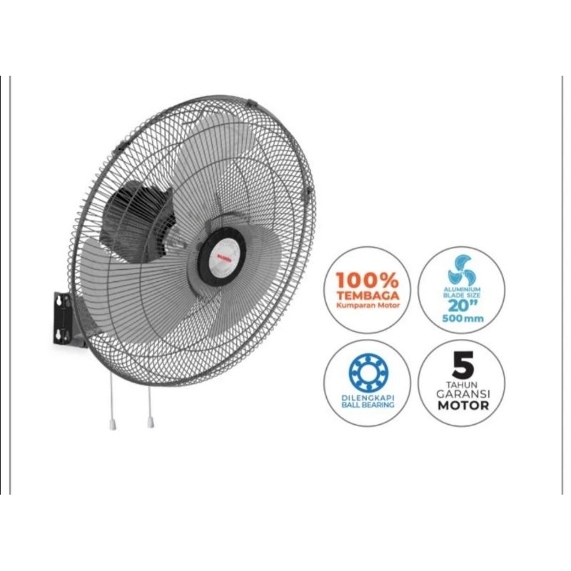 Maspion Power Fan 20 Inch PW-506 W / Kipas Angin Tembok PW506W