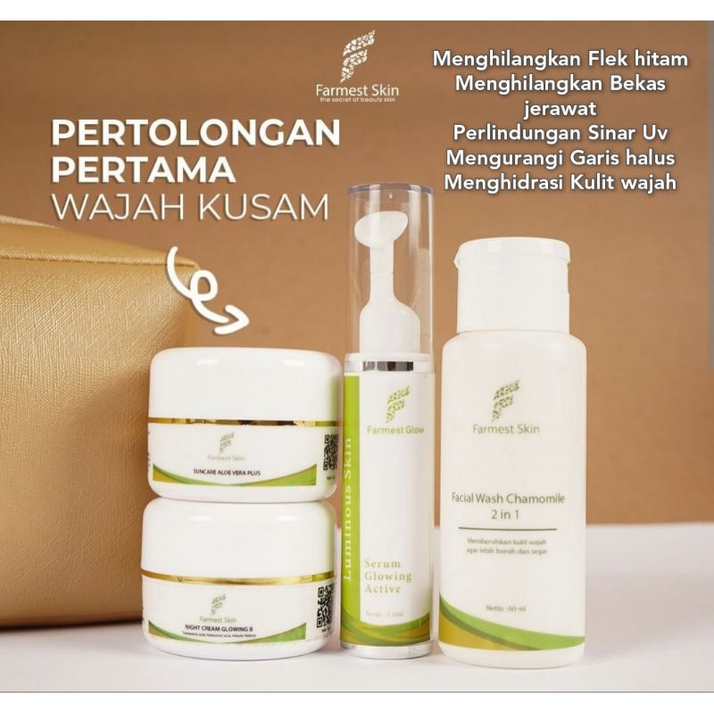 Night Cream Farmest Glow Menghilangkan Flek Hitam / Pemutih Wajah Berkualitas Termurah