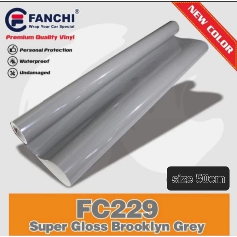 ROLL Sticker Fanchi FC229 Super Gloss Brooklyn Grey 50cm × 8,5m ROLL