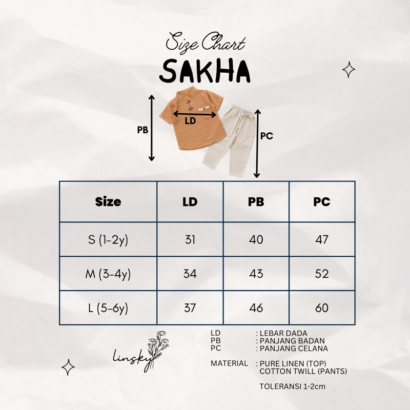 LINSKY BABY - Sachie Gamis &amp; Sakha Koko Set Baju Anak Lebaran Couple