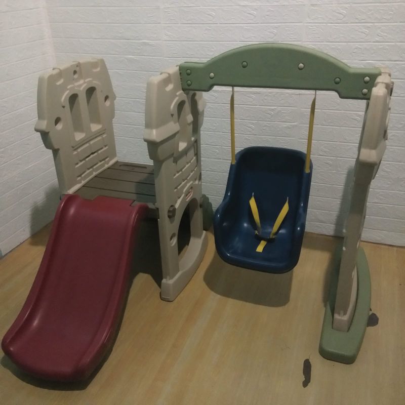 ayunan perosotan slide and swing mainan anak little tikes preloved x tobebe