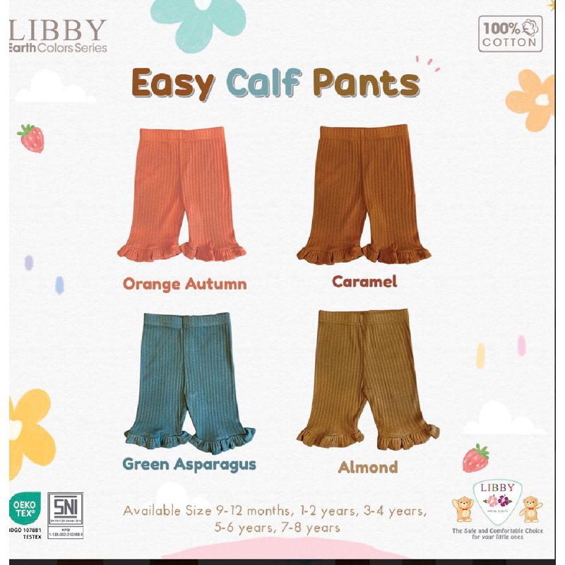 T-Shirt Libby Easy shirt rib cotton Earth series II dan Calf pant 3/4 Libby- New colours 9bulan - 8th