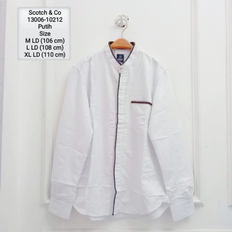 BAJU KOKO PUTIH LENGAN PANJANG SCOTCH & CO ORIGINAL