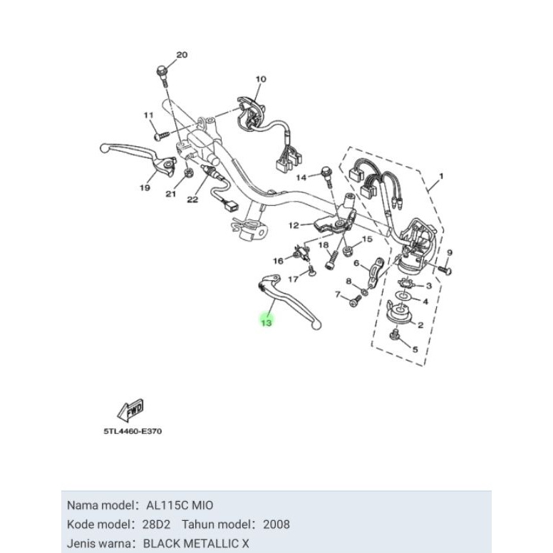 HANDLE HANDEL REM KIRI MIO SOUL MIO LAMA MIO SPORTY ASLI ORI YAMAHA 5TL H3912 20