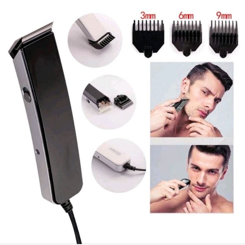 alat cukur rambut potong jenggot portabel pakai baterai bisa di charger