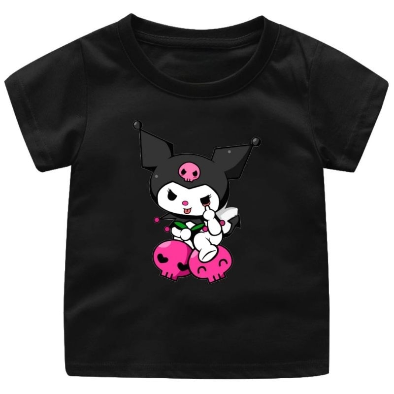 BAJU KAOS KUROMI LUCU ANAK CEWEK 1-12TAHUN UKURAN S.M.L.XL.XXL.3XL/ATASAN KAOS ANAK KEKINIAN MOTIF KUROMI