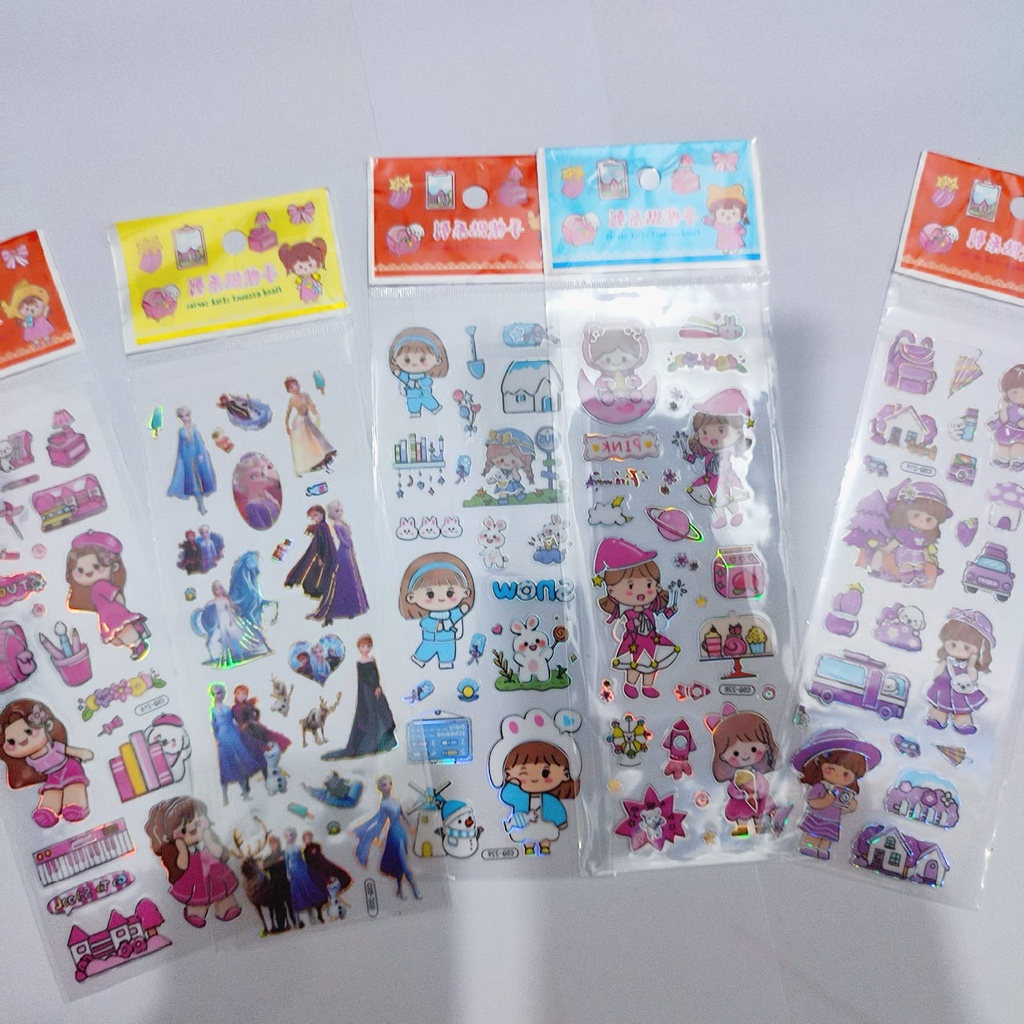 Stiker MOMO Book / SANRIO LOTSO Melody Cinnamon Roll / Diamond Manik Mutiara / Kaca Korea Akrilik Motif Lucu DIY Sachet - Stiker Tumbler Cartoon Diamond 3D / Diary Kartun Korea 2D Waterproof Diary Botol Minum