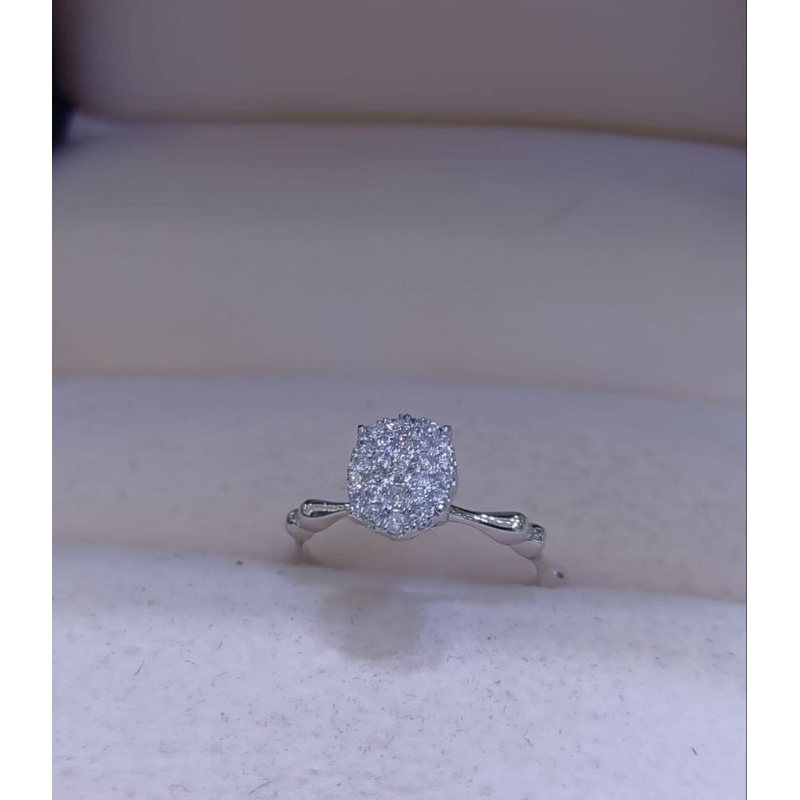 Cincin berlian Eropa asli berat 2.73gr/0.25 crt SZ 13.5