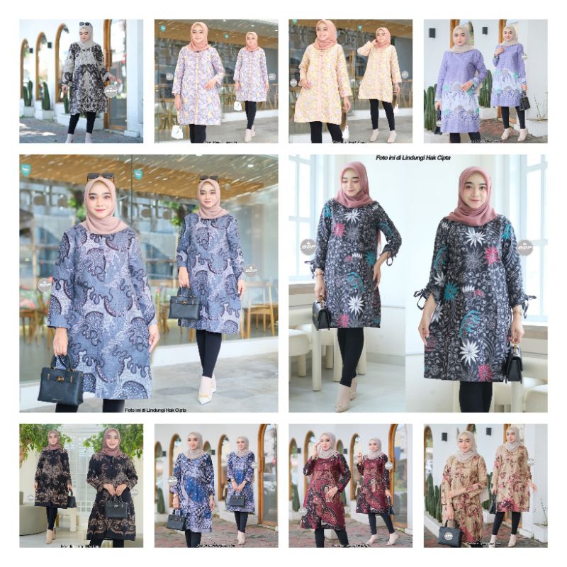 [ 12 MOTIF ] BATIK DIAN PUTRI BDP ANEKA TUNIK BATIK WANITA CEWEK ATASAN BAJU BATIK KERJA KANTOR FORM