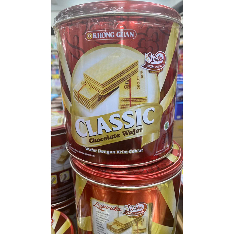 Khong Guan Wafer Cokelat Classic Kaleng 310g