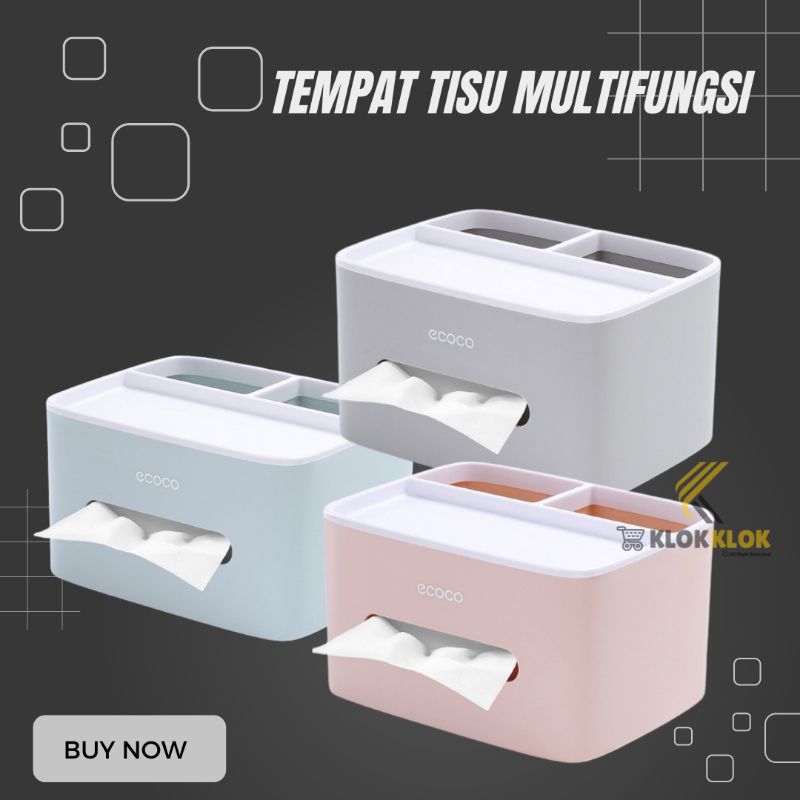 ECOCO Desktop Tissue Box - Kotak Tempat tissue meja office desk tisu organizer