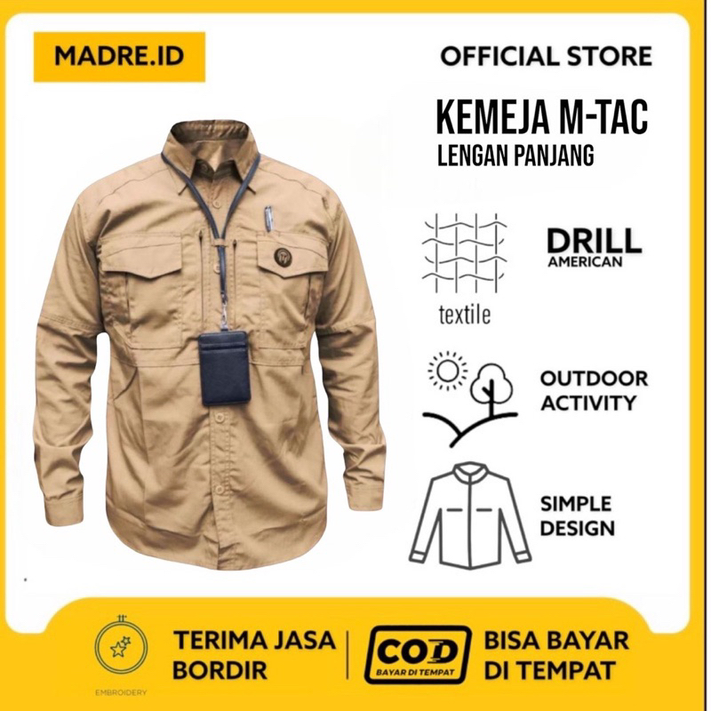 KEMEJA TACTICAL R-TAC LENGAN PANJANG - KEMEJA PDL LENGAN PANJANG - KEMEJA LAPANGAN TANGAN PANJANG