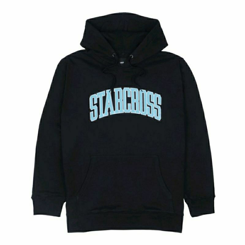 STARCROSS HOODIE BLACK BLUE LOGO UNISEX