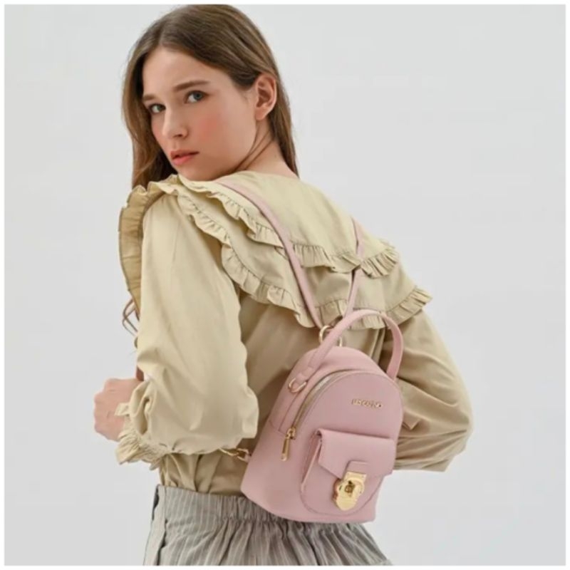 Tas Selempang Les Catino Columbia mini Backpack Pink Nextar/11