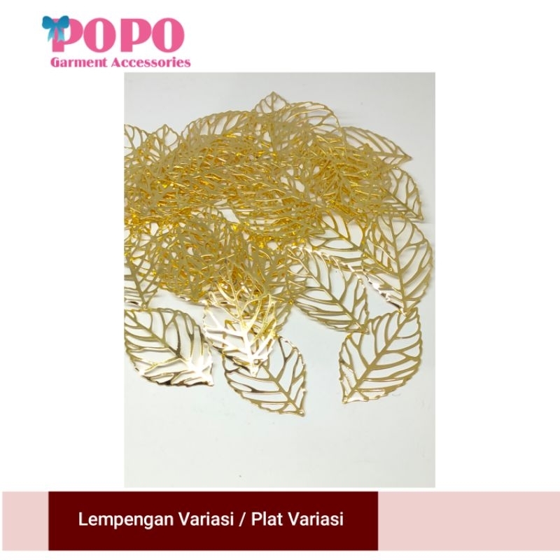 VARIASI MOTIF DAUN / LEMPENGAN DAUN EMAS ( ISI:10PCS ) Rp7000