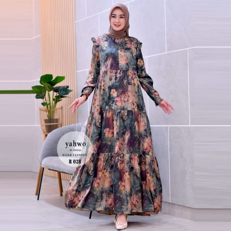 Dress wanita Raya series R028/Gamis dyor silk/Gamis armani silk/Gamis wanita terbaru terlaris/Gamis pesta/Gamis yahwo by shidqi original/Gamis wanita dewasa/Gamis remaja kekinian/Gamis busuy/Armany silk