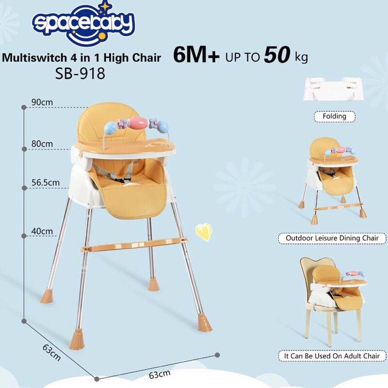 Space Baby High Chair 4 in 1