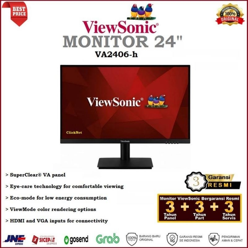 Monitor ViewSonic VA2406-H 24&quot; FHD VA Panel 75Hz 4Ms