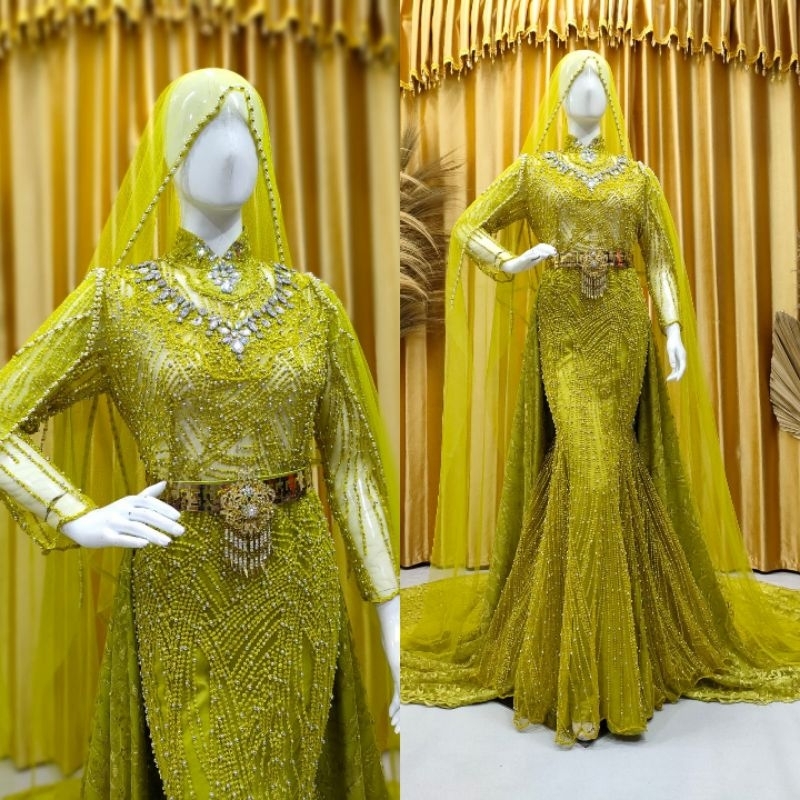 (Bayar Ditempat) GAUN PENGANTIN SLIM DUYUNG FULLPAYET || GAUN PENGANTIN SLIM || KEBAYA PENGANTIN