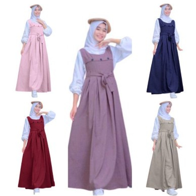 Busana Muslim Gamis Anak Perempuan Remaja tanggung abg Kekinian Murah Syari Kids 11 12 13 14 15 16  