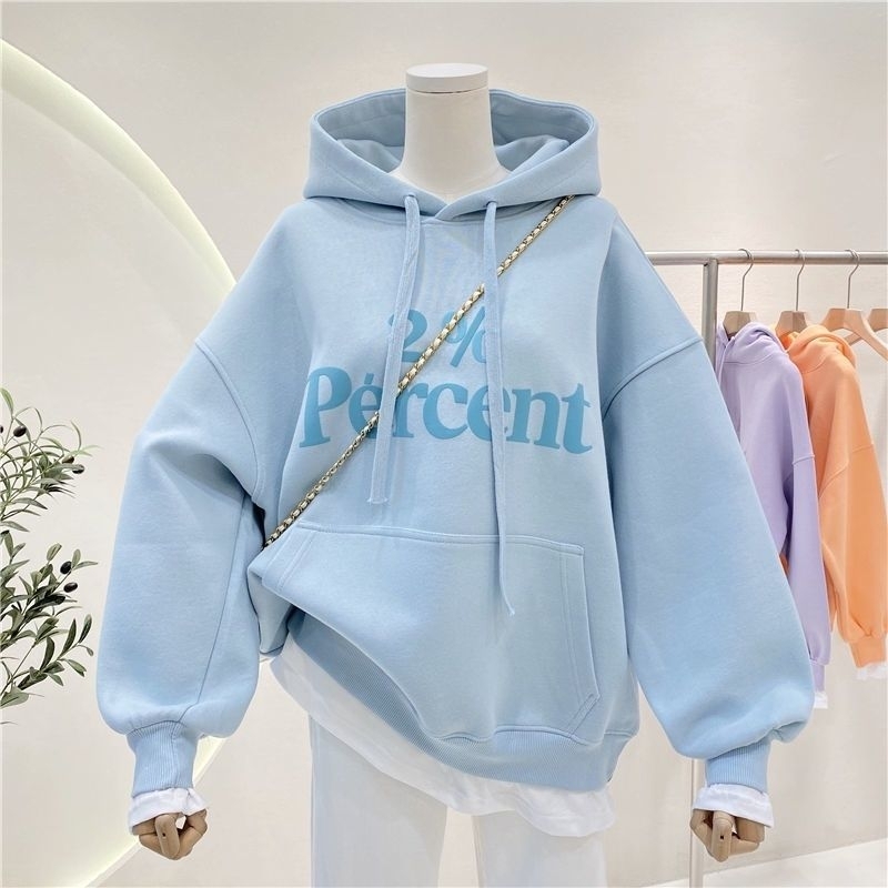 (S - 6XL) Hoodie Big Size Wanita Korean Style S M L XXL XXXL 4XL 5XL 6XL 2% PERCENT Jacket Oversized Boy Girl Jumper Simple Logo Hoody Fleece Katun Dusty Pink Mint Sage Green Lilac Baby Blue Grey jumbo Bigsize Ulzzang Cute Pastel Soft Color Jaketin Aja