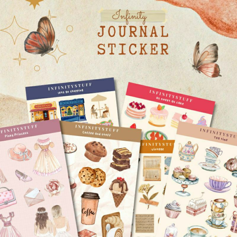 

[INFINITYSTUFF] ukuran A6 Sticker deco journaling kiss cut bujo jurnal journal