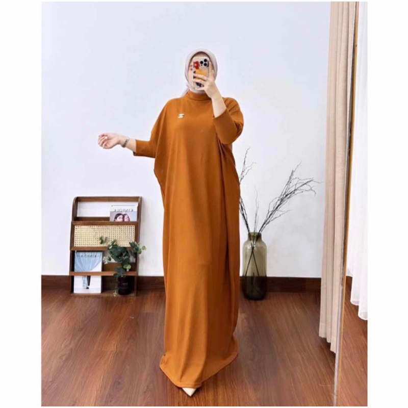 DRESS KNIT RAJUT GAMIS MAXI MODEL KALONG BATWING JUMBO BIGSIZE PANJANG LEMBUT GAMKAL MODELLANO RIB KNIT