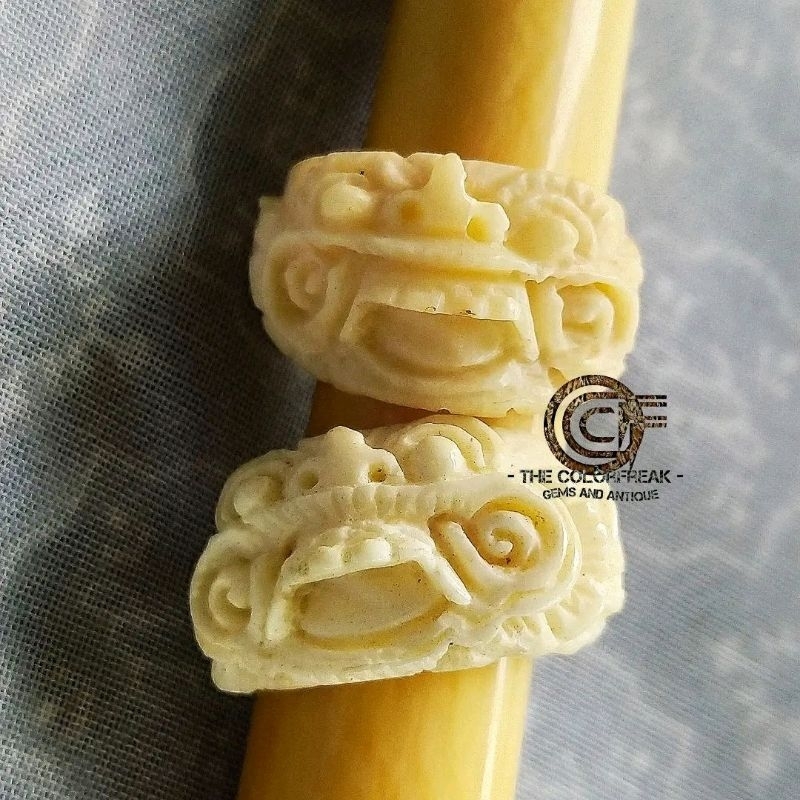 Cincin Couple Tanduk Rusa Ukir Barong (Boma)