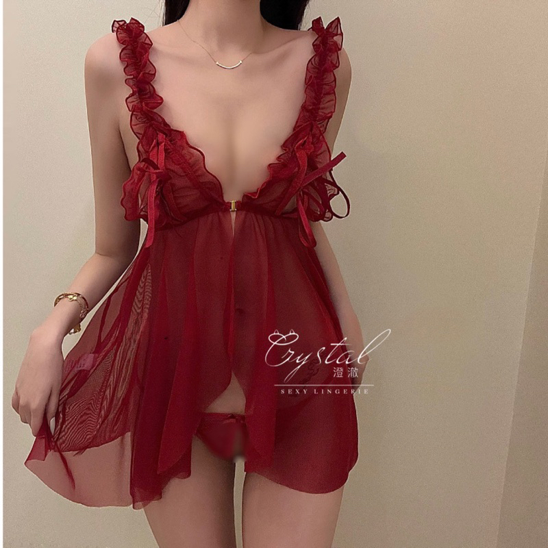 Crystal JANNE Sexy lingerie dress baju tidur sexy lingerie wanita / Lingerie sexy transparan baju tidur sexy wanita 227