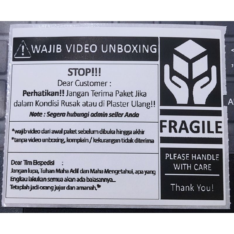 

Sticker Unboxing | Sticker Pengiriman ISI 500 lembar