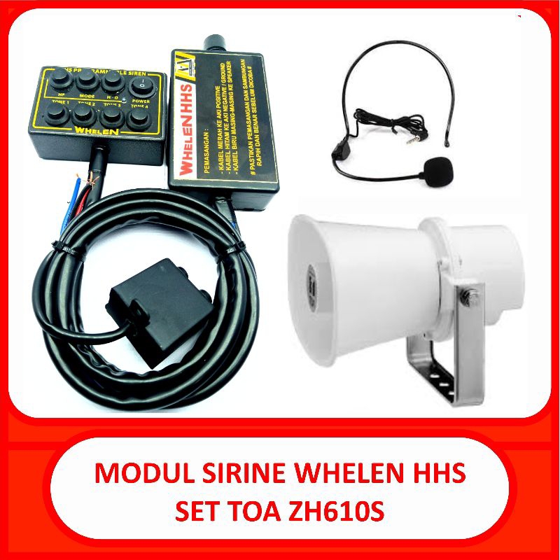 whelen hhs aux mic 60 watt set speaker toa 10 watt