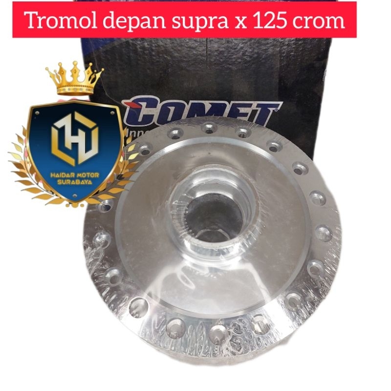 Tromol depan supra x 125 full cnc/tromol supra x 125 chrome grosir
