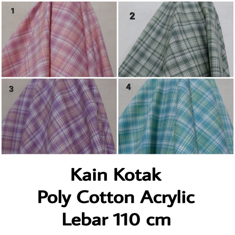 Kain Kotak Yarndyed ( merah muda, hijau olive, violet, hijai tosca )