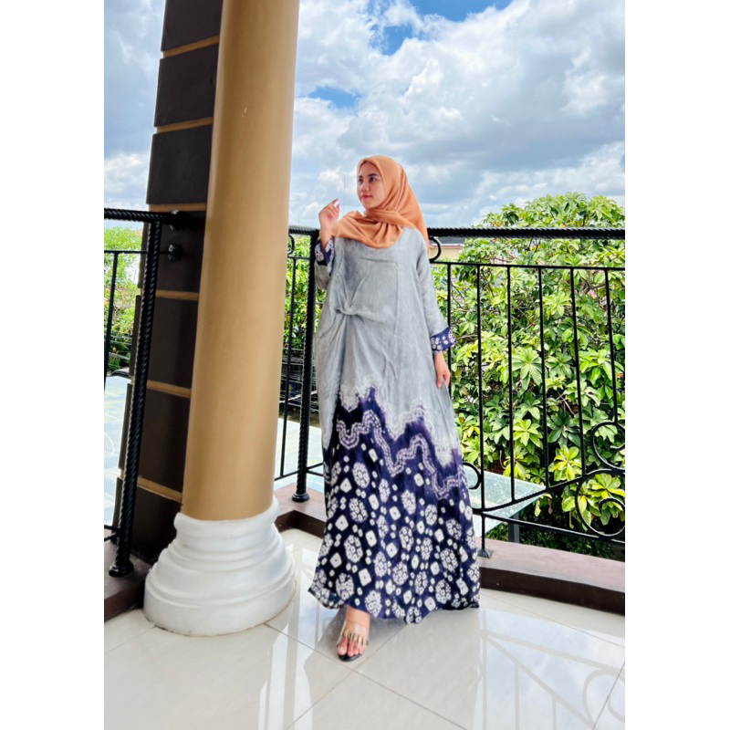 kaftan jumputan palembang asli handmade viscose