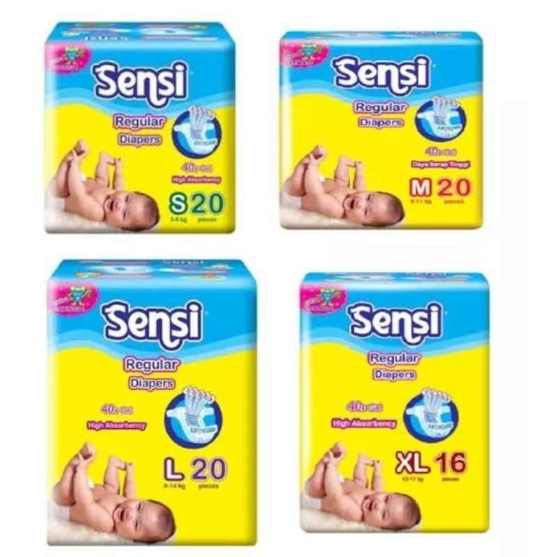 Sensi Reguler Diapers S20//M20//L20//XL16 || Popok Perekat