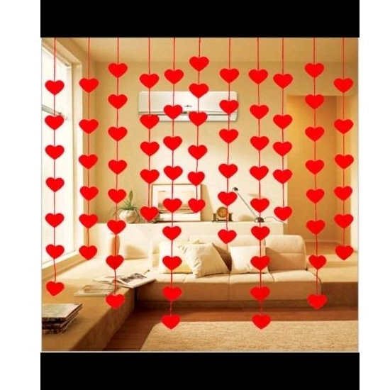 garland gantung vertikal red heart valentine wedding