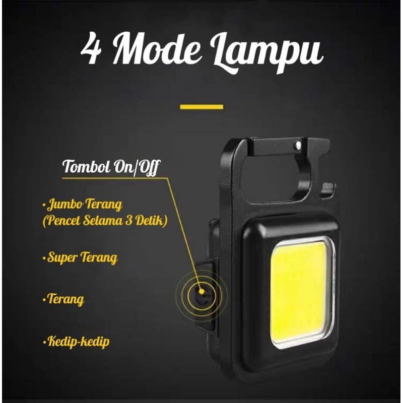 LAMPU LED GANTUNGAN KUNCI MULTIFUNGSI/LAMPU CAMPING CAS USB⭐MrLion.olshop⭐