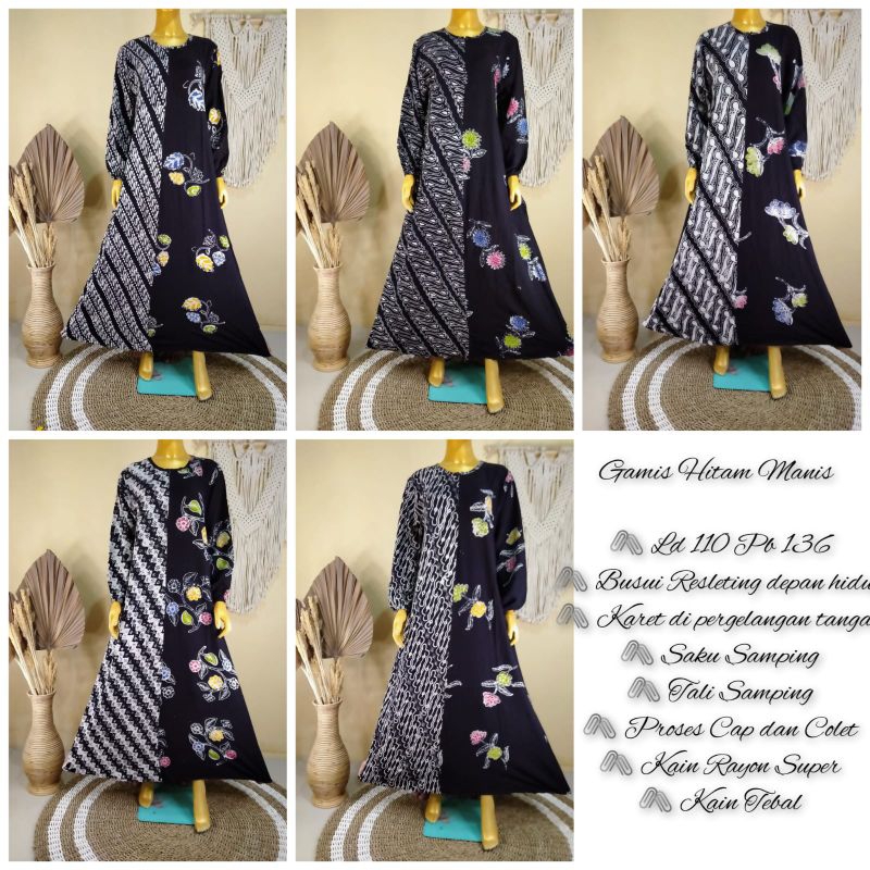 Gamis Cap / Gamis Twill / Couple / Couple Anak Batik Pelangi