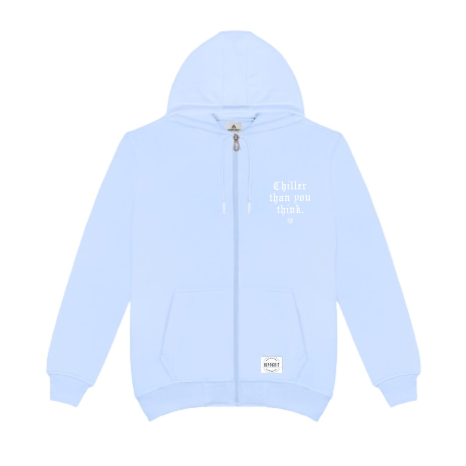 Cosmic Zipper Hoodie Unisex Chiller Than You Think ( Biru Mint )