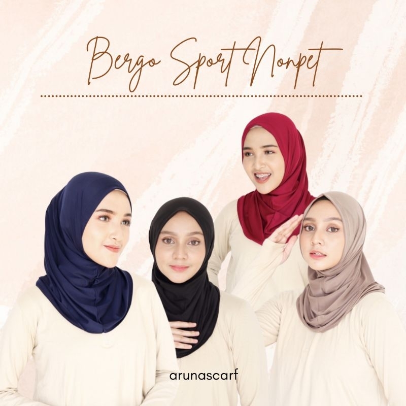 [SIZE S] NON PED BERGO SPORT JERSEY - HIJAB SPORT TANPA PED