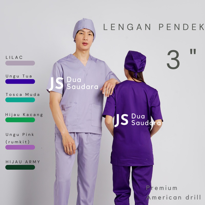 BAJU OK LENGAN PENDEK |SERAGAM OK | BAJU JAGA | BAJU PERAWAT OKA | SERAGAM JAGA | SCRUBS DOKTER