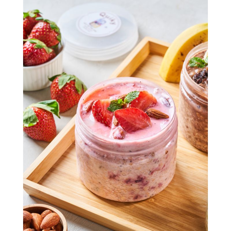 STRAWBERRY OVERNIGHT OAT (400ML) PORSI BESAR PASTI KENYANG