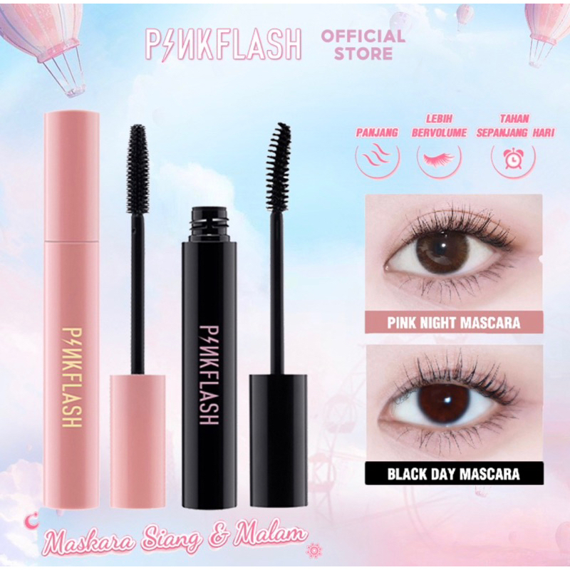 Pinkflash OhMyWink Maskara Day &amp; Night Lenghtening Volume Waterproof Longlasting Mascara