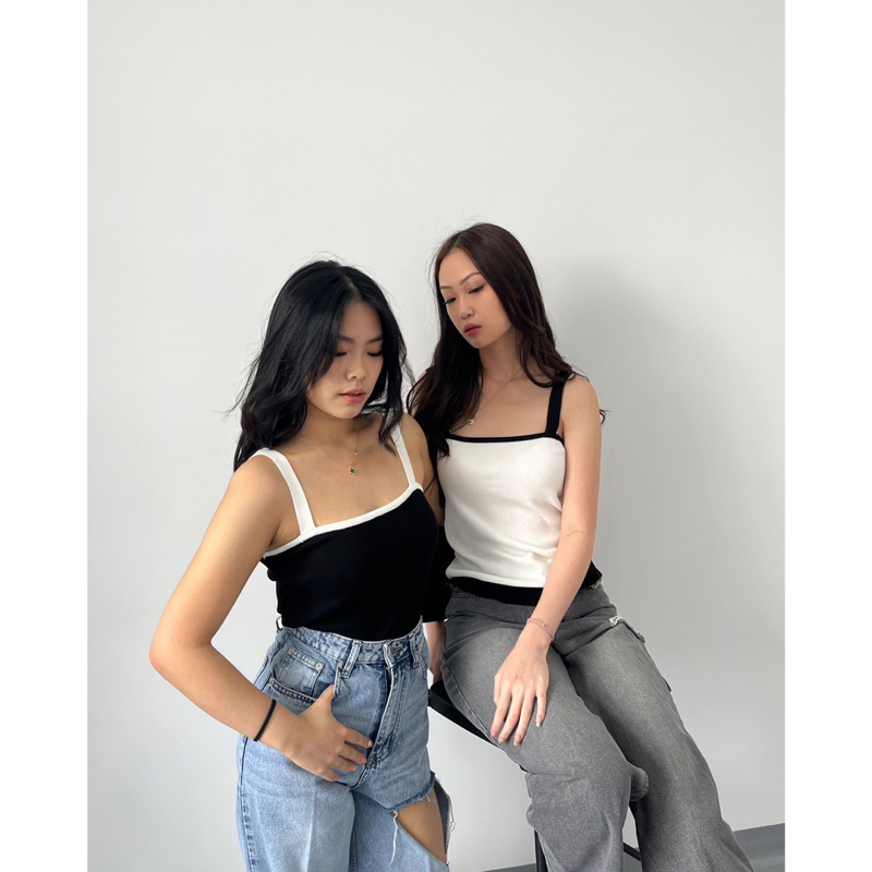 Deron Basic Tanktop | Tanktop Rajut | Knit Top | Knit Tanktop | Tanktop Polos