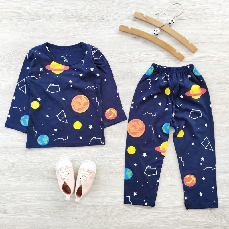 Untuk Usia 1-10Th | Setelan Pakaian Tidur Anak Laki Laki Perempuan Piyama Baju Tidur Anak Full Print