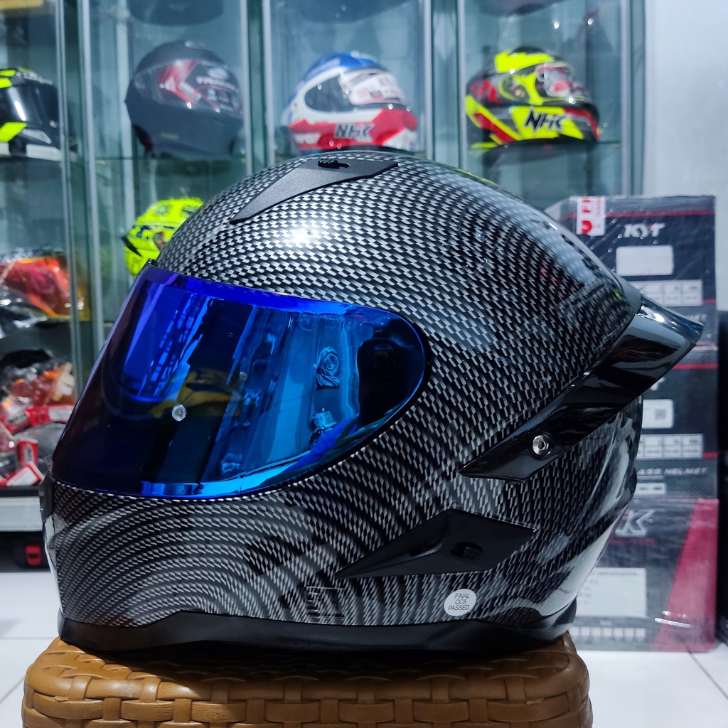 HELM SNAIL FFS1 CARBON FULL FACE VISOR IRIDIUM BLUE