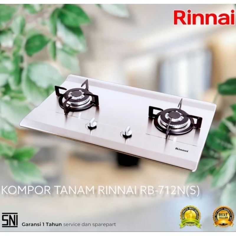 KOMPOR TANAM RINNAI 2 TUNGKU STAINLESS 712NS