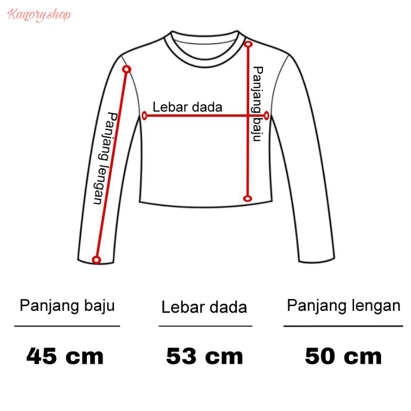 Atasan wanita / Baju wanita / Kaos polos crop top lengan panjang bahan cotton combed 24s