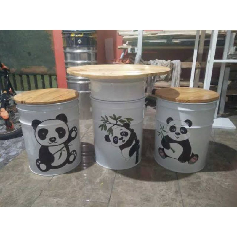 (Custom Motif) Kursi Tong Besi / Kursi Teras / Kursi Cafe / Kursi Lukis